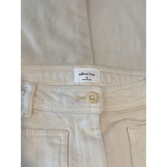 Aritzia Wilfred Free Pants Beige Modern Utility Mid Rise Straight Size 00 2XS - Picture 4 of 11